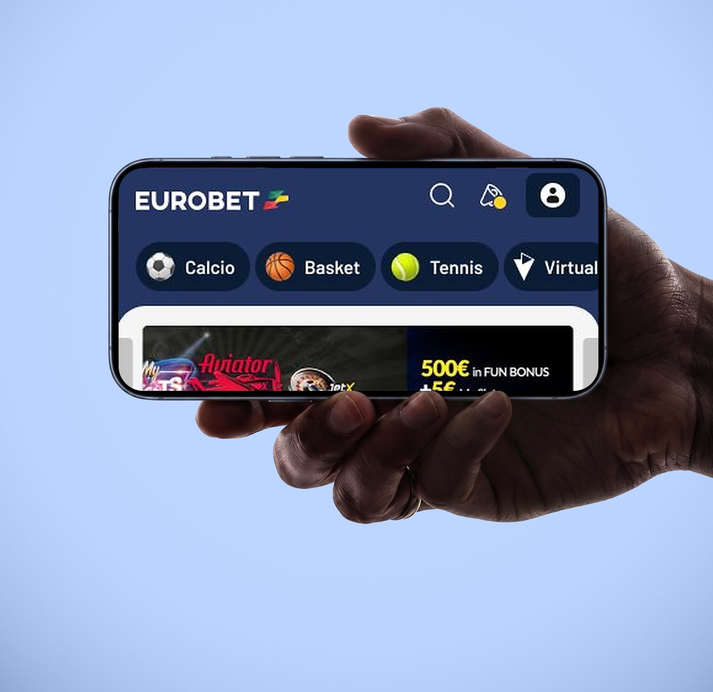 App Sport su smartphone in orizzontale